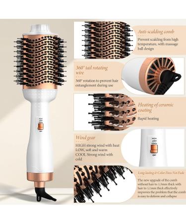 Hyadry 3-in-1 Warm Air Brush | Professional Round Hot Air Brush for Curling Smoothing & Volume - International Shipping Available - Buy Online on GoSupps.com