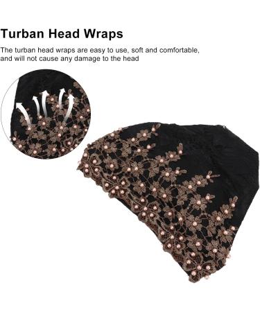 Soft Vintage Black Turban Head Wrap - Comfortable Embroidered Hair Turban for Everyday Use - Ideal Gift - Buy Online on GoSupps.com