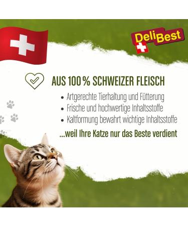 Delibest Soft Meatys Cat Treats - Swiss Beef Cereal-Free Semi-Damp Easy Digestible Allergy-Friendly 100g - Buy Online on GoSupps.com