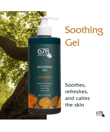678Brazil Soothing Gel - Soothes Refreshes and Calms the Skin - Daily Use - For All Skin Types - with Copaiba Passion Fruit Aloe Vera Panthenol Hyaluronic Acid - 17.63 Oz - Buy Online on GoSupps.com