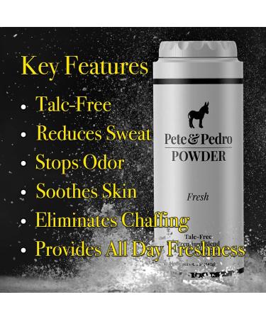 Pete & Pedro Body & Balls Powder 5 oz - Talc-Free Fresh Scent Ball Powder for Men - Buy Online on GoSupps.com
