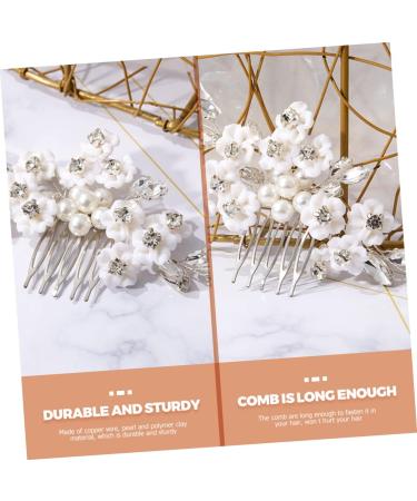 Angoily Bridal Comb Pearl Trim Continuous Spray Bottle Wedding Ceremony Decorations Pearl Decor Wedding Decor Tiara Hair Flower Head Polymer Clay White Bride - Buy Online on GoSupps.com