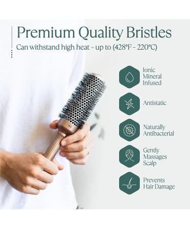 1.7 Inch Professional Round Brush for Blow Drying - 25% Faster Dry Time - Ceramic Ionic Brush for Precise Styling & Volume - Enhance Shine for Men & Women - Buy Online on GoSupps.com