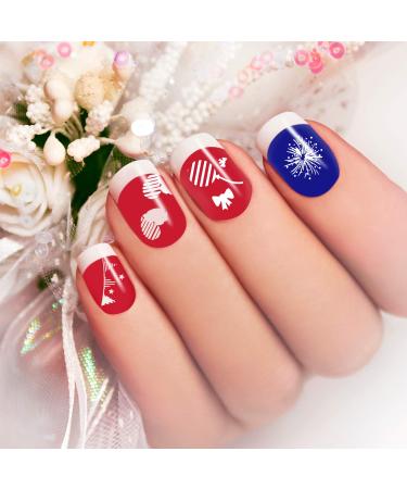 Patriotic Nail Stamping Plates - 6 Piece Independence Day Theme Templates for Manicure Decoration - Buy Online on GoSupps.com