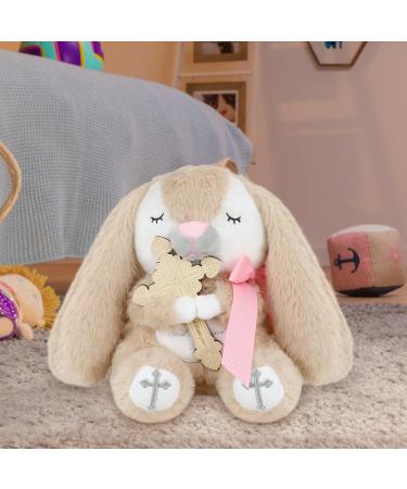 Prayer Bunny Soft Toy with Wooden Cross | Perfect Baptism Gift for Newborns | 21.6 cm Pink Comfort for Boys & Girls - Buy Online on GoSupps.com