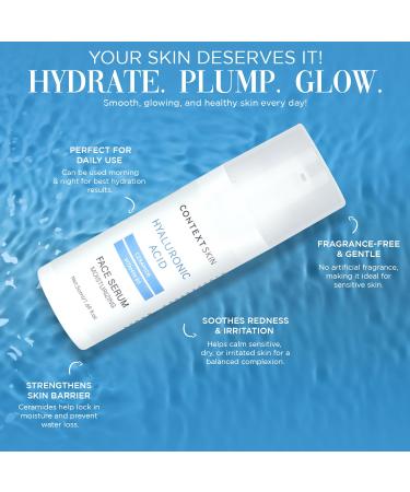 Context Skin Hyaluronic Acid Serum for Face - Deeply Hydrates & Plumps Smooths Fine Lines Enhances Elasticity & Restores Radiance - Pure Hyaluronic Serum for Glowing Youthful Skin - 1.69 Fl oz - Buy Online on GoSupps.com
