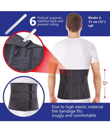 Toros Group XXL Lumbar Belt with Rigid Fixation - 6 Ribs 31 cm Height for Waist 116-125 cm | International Shipping Available - Buy Online on GoSupps.com