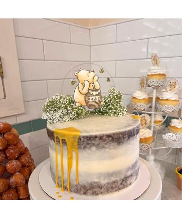 Winnie Cake Topper Welcome Baby Acrylic 5inch Cake Toppers Cupcake Toppers Classic The Pooh Baby Shower Decorations Winnie Birthday Party Supplies - Buy Online on GoSupps.com