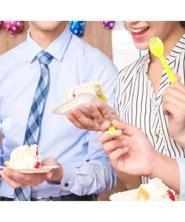 100PCS Eco-Friendly Small Disposable Spork | Durable Clear Plastic Sporks for School Lunch & Parties - Buy Online on GoSupps.com