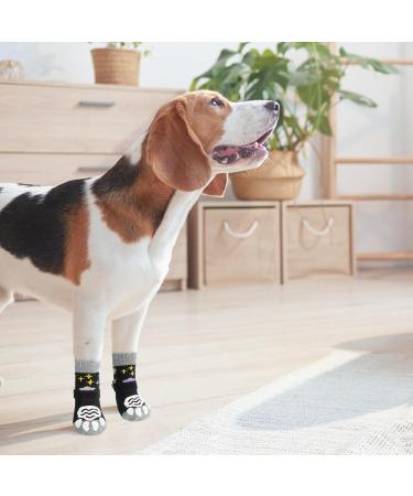 Pupeck Dog Socks - Anti-Slide Paw Protection for All Dog Sizes | 3 Pairs + 6 Pack | Summer Heat & Hardwood Floor Safety | Black Star & Moon Design - Buy Online on GoSupps.com