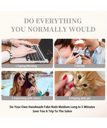 Shop Extra Long Coffin Nails - Kxamelie Ombre Pink Gel Full Covers for Women & Girls | Elegant Daily Work Mani - Buy Online on GoSupps.com