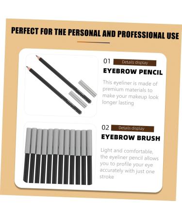 FRCOLOR 12pcs Black Eyeliner 1 Eyebrow Pencil Black Eyeliners Eye Beauty Pens Wooden Pole Eye Shadow Girl - Buy Online on GoSupps.com