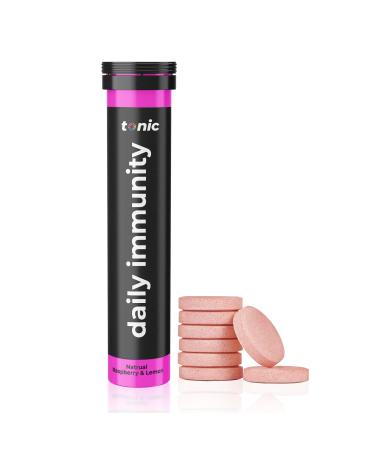 Tonic Health Immunity - 11 in 1 Vitamins Minerals & Phytonutrients - Vitamin D Vitamin C Zinc - Vegan No Sugar - Max Strength Effervescent Tabs - Raspberry & Lemon (20 Servings) 20 count (Pack of 1) - Buy Online on GoSupps.com