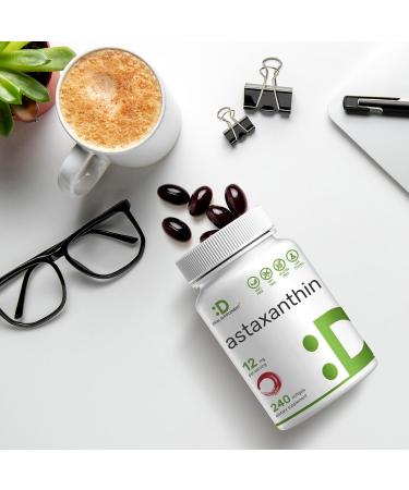 Astaxanthin Supplements 12mg 240 Mini Softgels | Natural Antioxidant for Skin, Eyes, Joints & Immune Support - Buy Online on GoSupps.com