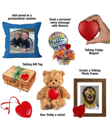 Voice Recordable Heart Button - 2 Minute Talking Plush Toy for Personalized Memory Bear or Baby Heartbeat Keepsake (Red) - Buy Online on GoSupps.com