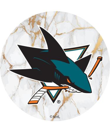 Fan Brander NHL PopSocket PopGrip with White Marble Design PopGrip San Jose Sharks