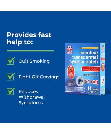 Rite Aid Nicotine Patches Step 1 - 21mg - 14 Count | Quit Smoking Aid | Nicotine Transdermal System - Buy Online on GoSupps.com