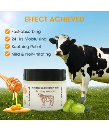 Feed Your Skin: Grass-Fed Whipped Tallow to Replenish & Restore | Fortified with Raw Honey & Beeswax The Ultimate Balm for Face Body & Lips 2.1oz 2.1 Fl Oz (Pack of 1) - Buy Online on GoSupps.com