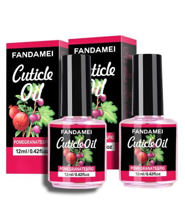 Fandamei 2PCS Nail Cuticle Oil  Nail Cuticle Revitalizing Oil  Cuticle Care Oil  Nourish and Moisturize Nails&Cuticles  Soothing&Strengthens  Heals Dry Cracked Cuticles  Pomegranate&Fig  0.42 oz. D-Pomegranate&Fig