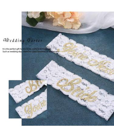 Campsis Women's Wedding Bridal Lace Garter Set - White Letters Bride Garter Belt for Sexy Leg Belts - Perfect for Cosplay, Prom, and Parties (2 Piece Set) - Buy Online on GoSupps.com