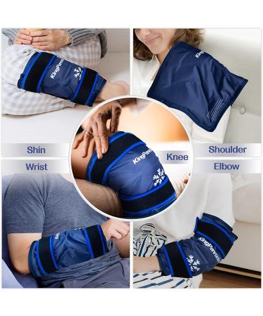 XXL Knee Ice Pack for Pain Relief & Swelling After Surgery - Reusable Gel Wrap for Knee Injuries - Large Size for Sports Injuries - Blue - Buy Online on GoSupps.com