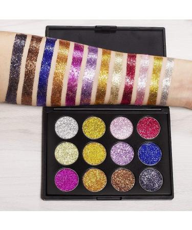 12 Colors Professional Makeup Powder Long Lasting Shimmer Eyeshadow Palette Mineral Pressed Glitter - Buy Online on GoSupps.com