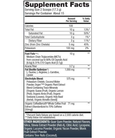PlantFusion Fast Fats Refresher Keto Energy Pineapple Coconut 8.96 oz (254 g) - Buy Online on GoSupps.com