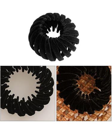 Magic Hair Clip Bird Nest Magic Hair Clip Hair Holder Birds Nest Hair Clip Bun Maker Lazy Birds Nest Plate Hairpin hair bun accessories for women Velvet Hair Clips Expandable Ponytail Holder Black - Buy Online on GoSupps.com