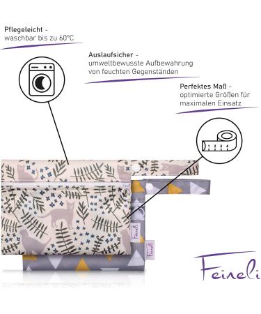 FEILELI NASSPACK WETBAG - 2 Set | Geometric Triangles | Zip & Dry Compartment for Cloth Diapers Swimwear & More - Ideal Storage Solution - Buy Online on GoSupps.com