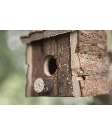 Garden Mile 2x Natural Wooden Bird Houses - Traditional Hanging Wild Bird Nesting Boxes for Outdoor Garden Decor - Buy Online on GoSupps.com