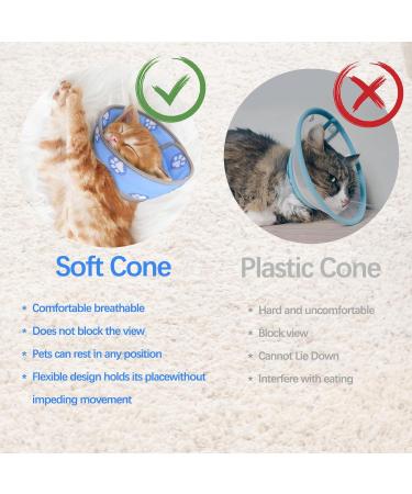 Cat Cone Collar Soft Cat Recovery Collar Soft Collar Cone After Surgery Protect The Neck Anti Lick for Puppies Small Dogs and Cats Blue S - Buy Online on GoSupps.com