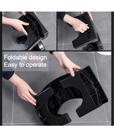 Foldable Toilet Stool for Adults and Kids - Splicable Black Poop Stool - Buy Online on GoSupps.com
