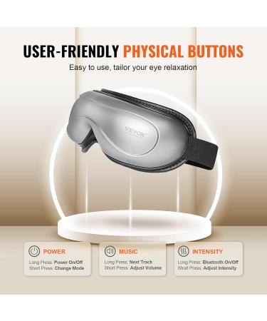 VEVOR Eye Massager with Heat - 5 Modes Bluetooth Music Foldable for Eye Strain & Migraines - Perfect Gift for Parents - Buy Online on GoSupps.com