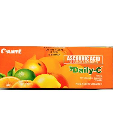 Sant Daily-C (Ascorbic Acid as Sodium Ascorbate) 750mg x 100 Capsules - Buy 1 Get 2 Free