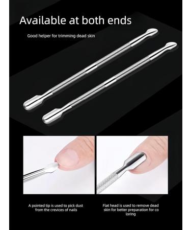 Set of 2 Cuticle Trimmer with Cuticle Pusher Cuticle Remover Cuticle Nipper Professional Stainless Steel Cuticle Cutter Clipper Durable Pedicure Manicure Tools for Fingernails and Toenails (Silver) - Buy Online on GoSupps.com