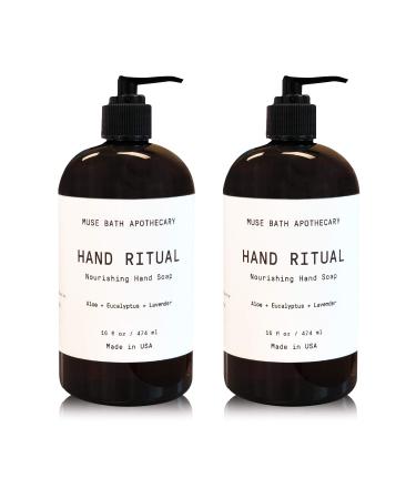 Muse Bath Apothecary Hand Ritual - Aromatic and Nourishing Hand Soap, Infused with Natural Aromatherapy Essential Oils - 16 oz, Aloe + Eucalyptus + Lavender, 2 Pack 16 Fl Oz (Pack of 2) Aloe + Eucalyptus + Lavender