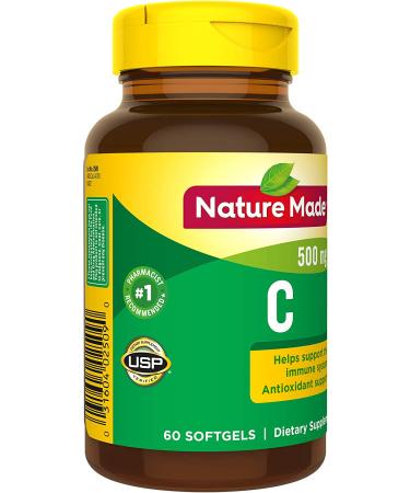 Nature Made Vitamin C 500 mg - 60 Softgels | Immune Support & Antioxidant - Buy Online on GoSupps.com