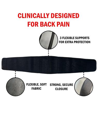 Adjustable Lumbar Lower Back Brace - Pain Relief Support Belt for Heavy Lifting & Herniated Disc - Unisex Black 40 IN - Buy Online on GoSupps.com