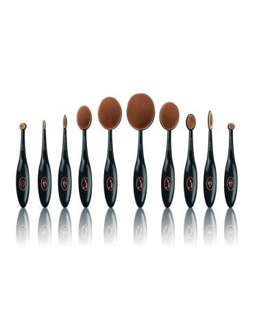 Vitalmaxx Make Up Brush Set Contouring Deluxe | Professional 10-Part Face & Eyeshadow Brush Set | Premium Cosmetic Brushes for Flawless Makeup - Buy Online on GoSupps.com