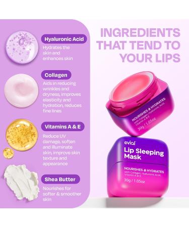 Lip Mask Overnight 30g - Day & Night Lips Balm Hydrating to Soothe Very Dry Lips - Moisturizing Lip Sleeping Mask for Women and Men with Hyaluronic Acid - B lsamo Hidratante de Labios Care 30 g - Buy Online on GoSupps.com