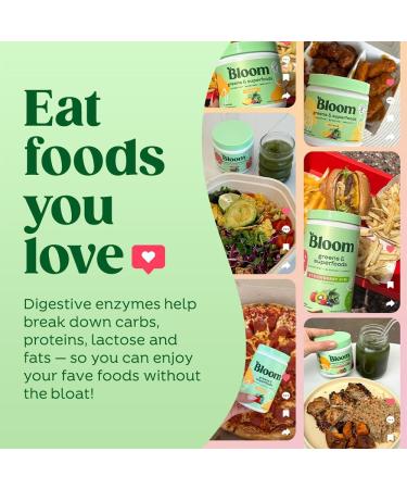 Bloom Nutrition Superfood Greens Powder Digestive Enzymes with Probiotics and Prebiotics Gut Health Bloating Relief Berry + Milk Frother High Powered Hand Mixer - Buy Online on GoSupps.com