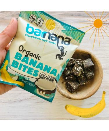 Barnana Organic Chewy Banana Bites - Coconut Flavor (12 Bags, 1.4 oz each) | Non-GMO, Upcycled Snack - Buy Online on GoSupps.com