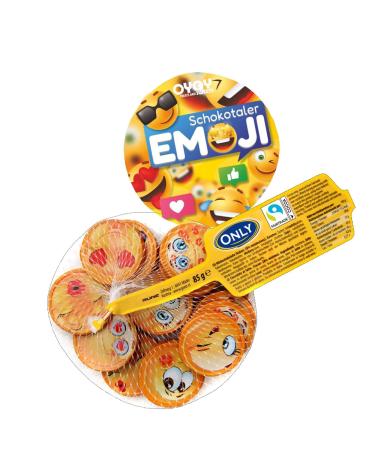 Oyoy emoji chocolate set with 85g smiley chocolate lighter and 1x oyoy emoji sticker I approx. 13 chocolate valley made of milk chocolate I for children and adults I funny chocolate 1