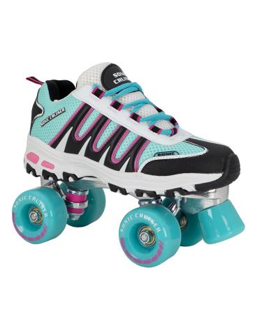 Lenexa Sonic Cruiser 2.0 Roller Skates - Roller Skates for Kids - Roller Skates for Girls - Roller Skates for Boys - Girls Roller Skates - Roller Skates for Women Teal/Black Ladies 9 / Mens 8