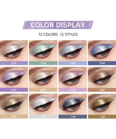 CHJUZI Diamond Eyeliners Liquid Scintillator Pearlescent High Gloss Ultra Shiny Patch Modified Eyeshadow Liquid 12 color pack - Buy Online on GoSupps.com