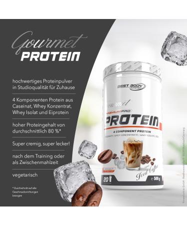 Best Body Nutrition Gourmet Pro Protein Shake - Iced Coffee 500g | Caseinate Whey Isolate & Egg Bar - Premium International Shipping - Buy Online on GoSupps.com