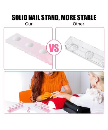 LADYING Acrylic Nail Practice Stand - 2 Sets of Gradient Pink Fake Nail Art Holders for DIY & Salon - Magnetic Display Tools for Beginners - Buy Online on GoSupps.com