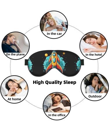 Rocket Clipart Space Ship Eye Mask | Unisex Soft Sleep Shade for Travel Yoga & Shift Work - Buy Online on GoSupps.com