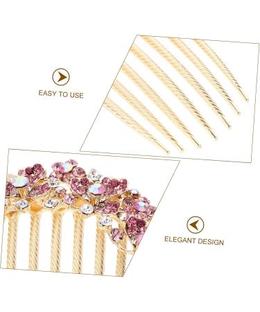 Angoily spring hair accessories top clip hair hair comb Korean version the flowers of head bride hair jewelry hair clip rhinestones issue card wedding comb decorate large - Buy Online on GoSupps.com