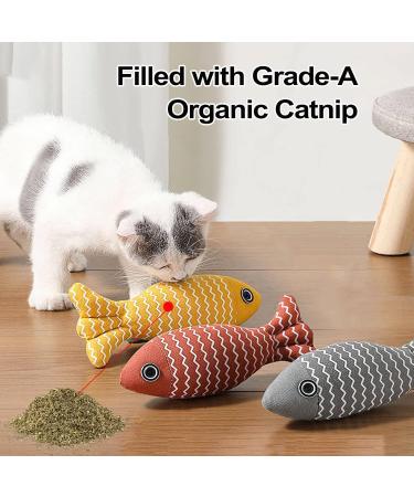 3PC Catnip Fish Toys - 21cm Interactive Cat Toys for Play | Simulation Fish for Cats - Buy Online on GoSupps.com